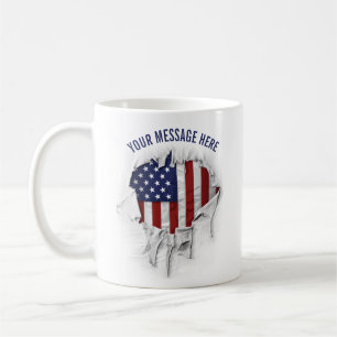 Skuggad, riven och torkad amerikansk Flagga Kaffe Kaffemugg