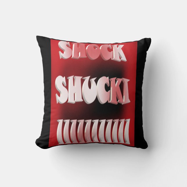 Skuggad röd och svart mönstrad kudde (Framsida)