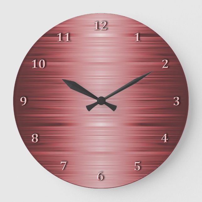 Skuggad ruby Red Wall Clock Stor Klocka (Framsida)