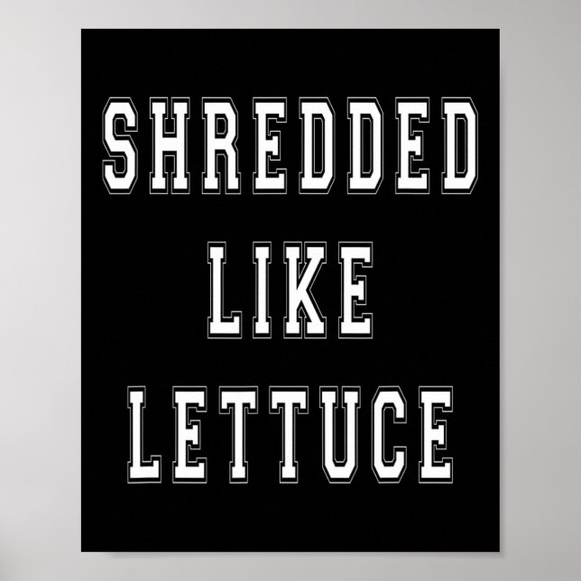 Skuggad som Lettuce Bodybuilding Funny Tee Shirt Poster (Framsidan)
