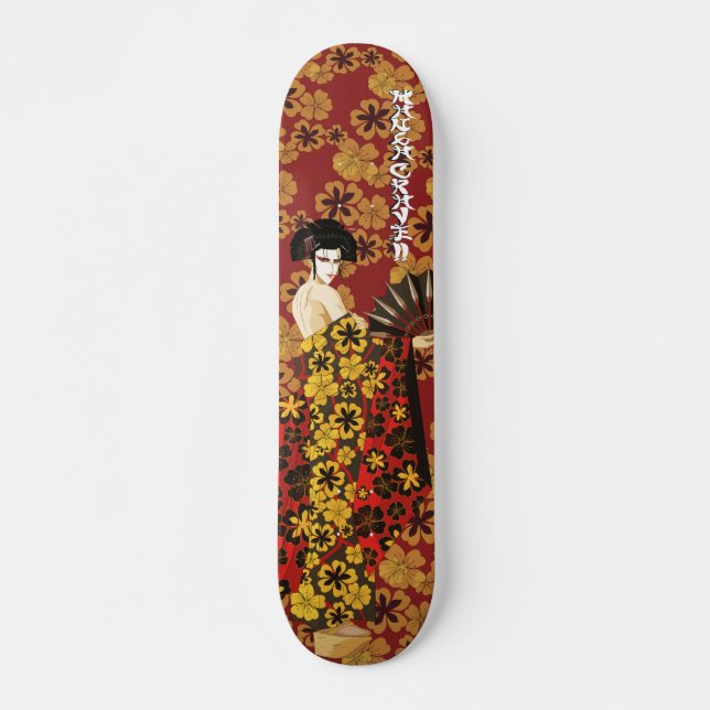 SkuggadMasters_Geisha_red Skateboard (Framsida)