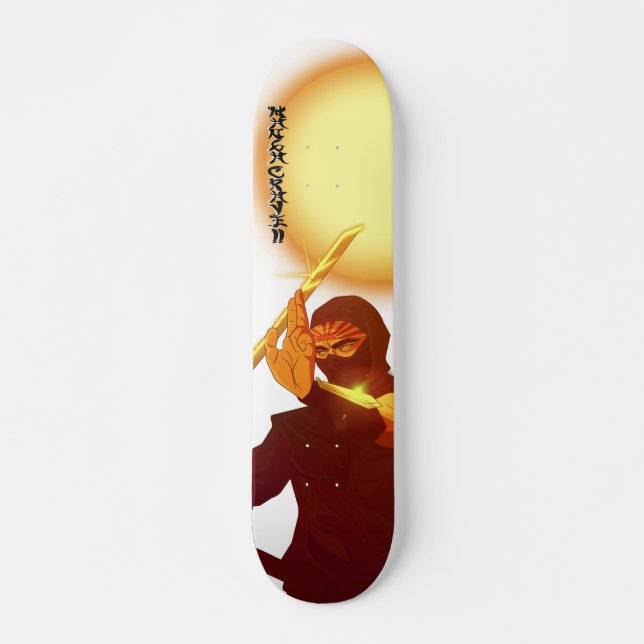 SkuggadMasters_Ninja_sunrise_1_white Skateboard (Framsida)