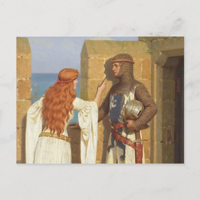Skuggan, c. 1909 av Edmund Leighton Vykort (Framsida)