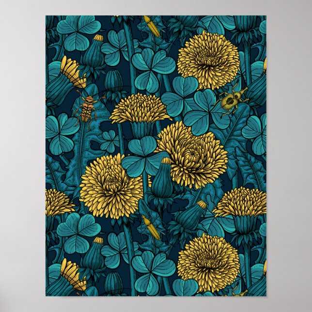 Skuggan i gult och blått poster (Framsidan)