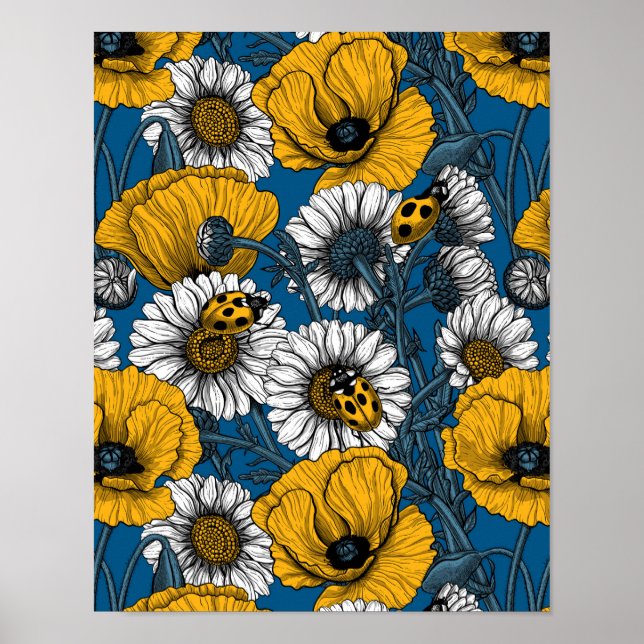 Skuggan i gult och blått poster (Framsidan)
