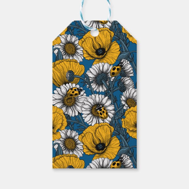 Skuggan i gult och blått presentetikett (Framsidan)