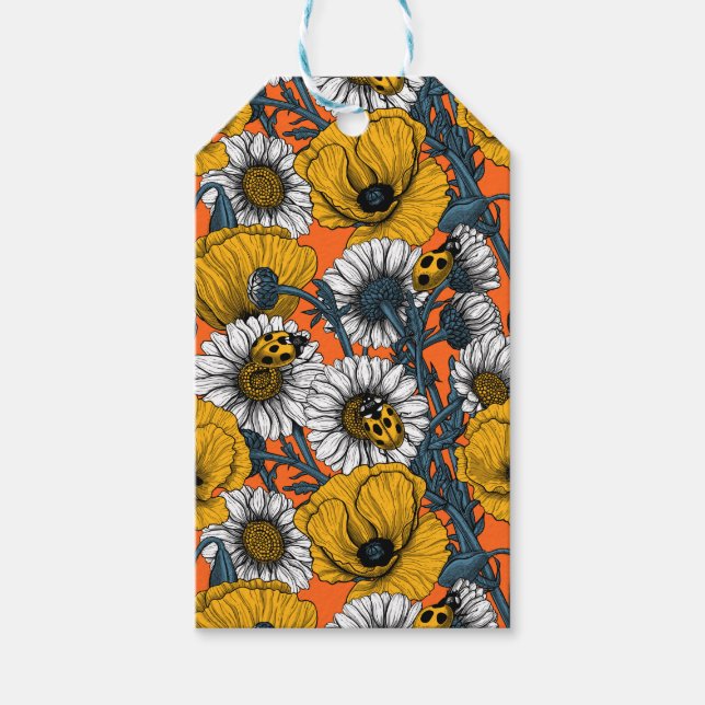 Skuggan i gult och blått presentetikett (Framsidan)