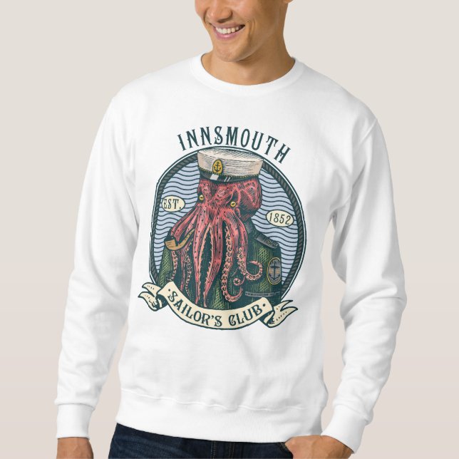 Skuggan över Insmouth Lovecraft Cthulhu Sailor Lång Ärmad Tröja (Framsida)