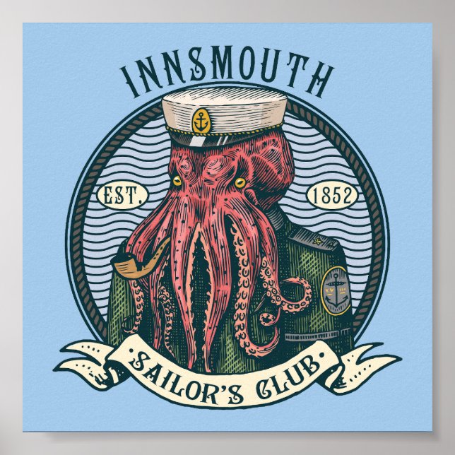 Skuggan över Insmouth Lovecraft Cthulhu Sailor Poster (Framsidan)