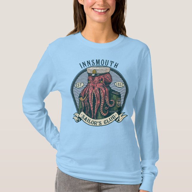 Skuggan över Insmouth Lovecraft Cthulhu Sailor T Shirt (Framsida)