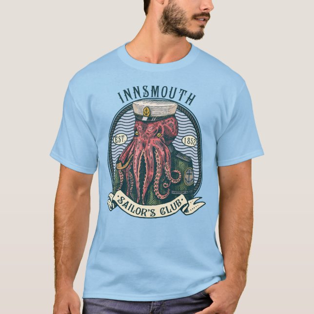 Skuggan över Insmouth Lovecraft Cthulhu Sailor T Shirt (Framsida)