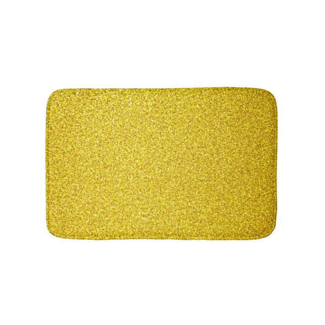 Skuggande Guld Gult Glitter Colorful Bright Cute Badrumsmatta (Framsidan)