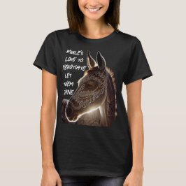 Skuggande mule kärlek för att förhandla t shirt