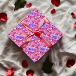 Skuggande Rosa Hearts Presentpapper