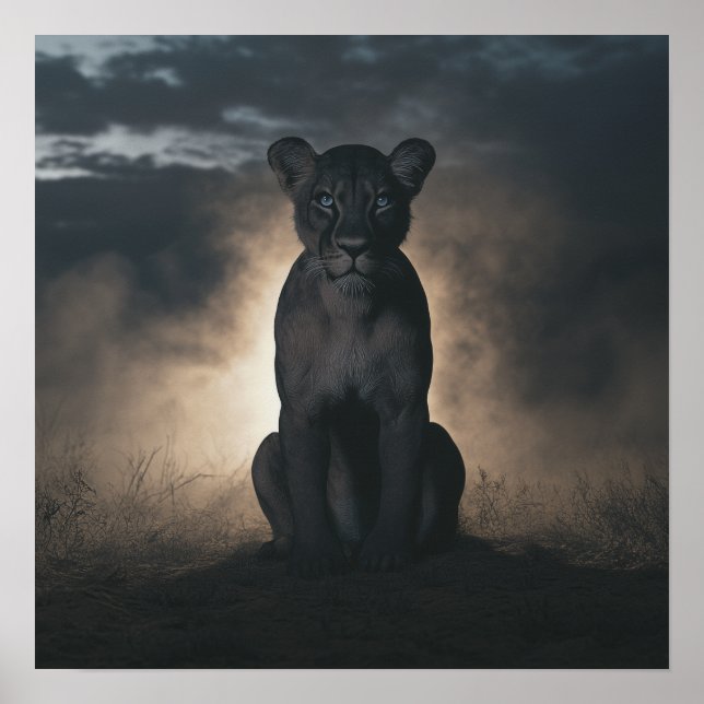 Skuggans väktare: Majestisk lioness Poster (Framsidan)