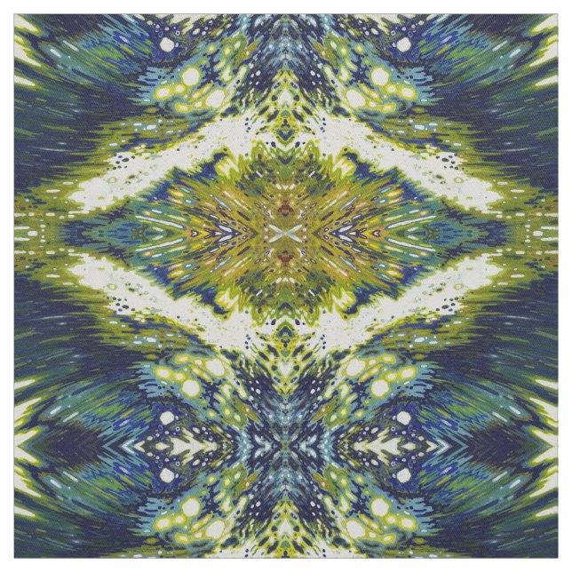 Skuggar av blått & görar grön Boho tyg vid gården (Provkarta)