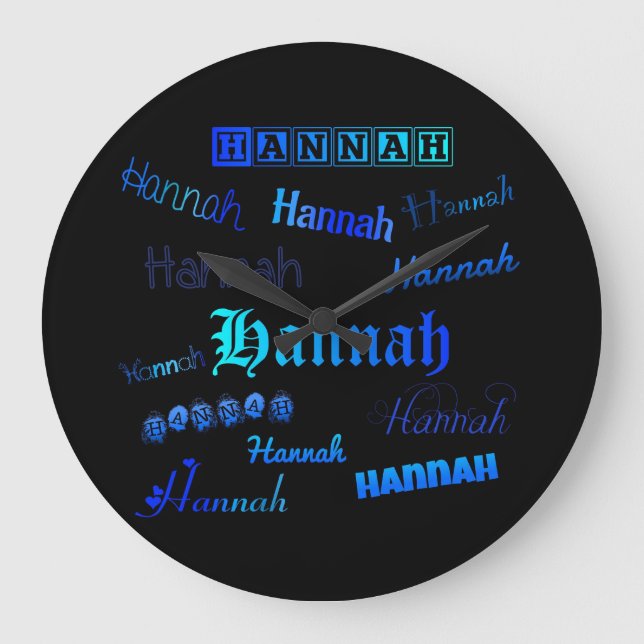 Skuggar av blått på svarten - Hannah Stor Klocka (Framsida)