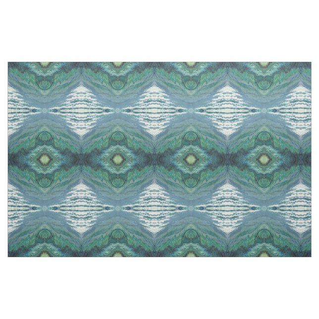 Skuggar av blåttgrå färgvit & görar grön tyg vid (Fat Quarter)