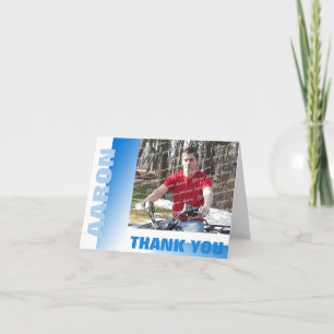 Skuggar av det blåttpubMitzvah tack med fotoet Kort