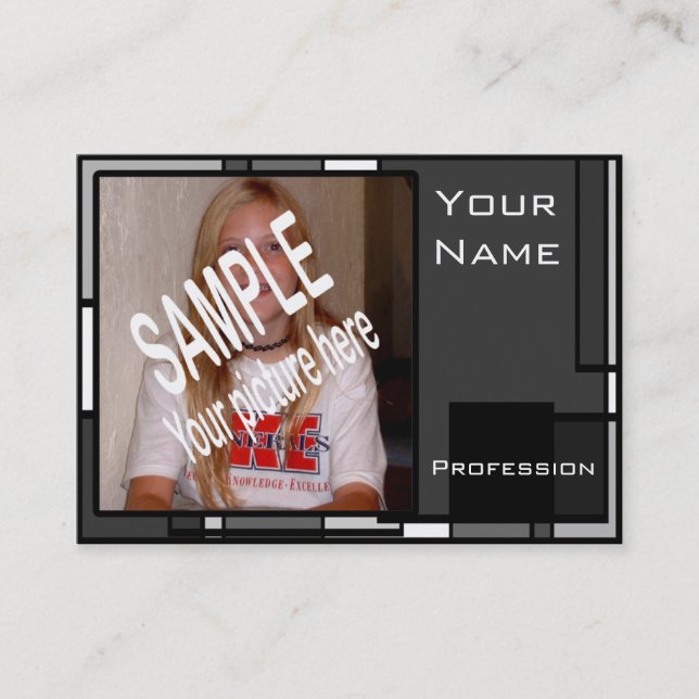 Skuggar av grått mini- kompkort visitkort (Framsida)