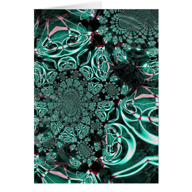 Skuggar av grönt hälsningskort (Framsidan)