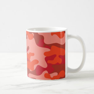 Skuggar av röd kamouflage kaffemugg