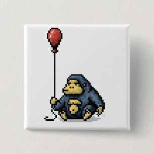 Skuggar den röda ballongen för gorillan PIXELkon Knapp