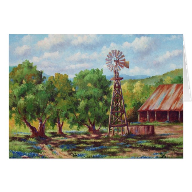 Skuggar i farmyarden hälsningskort (Framsidan Horizontal)