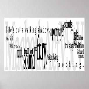 "Skuggar liv men gå" det Shakespeare Poster