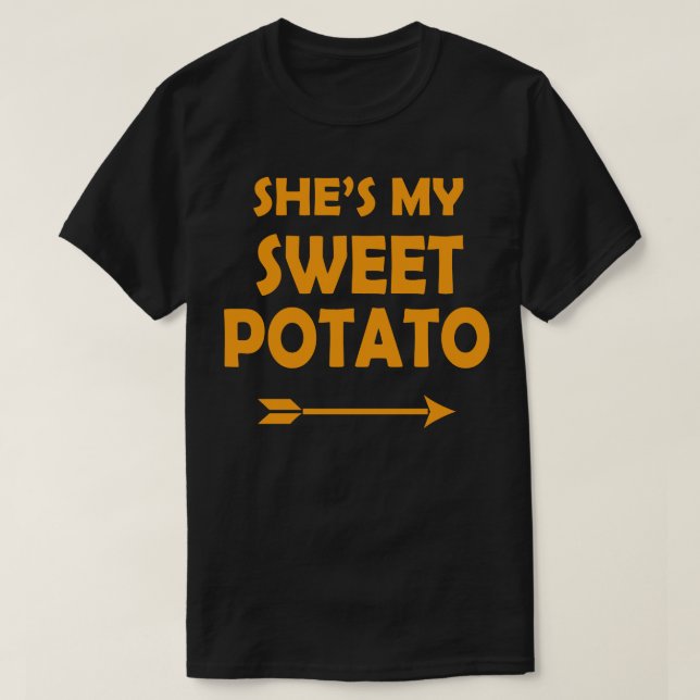 Skuggar mitt söta matchande par av potatismatchand t shirt (Design framsida)