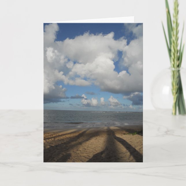 Skuggar på stranden i Oahu Kort (Framsida)