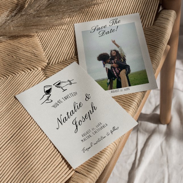 Skuggat handskrivet ritat rutefoto Bröllop Spara Datumet (Skapare uppladdad)