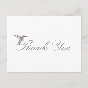 Skuggat Hummingbird Tack White Postcard Vykort
