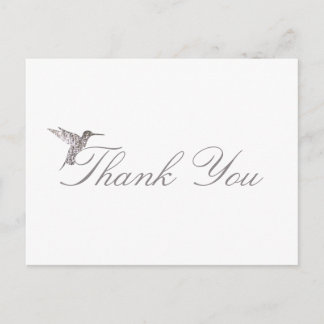 Skuggat Hummingbird Tack White Postcard Vykort