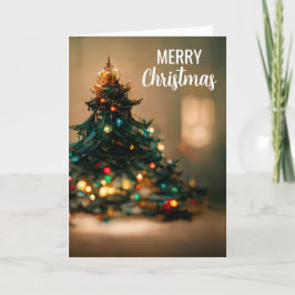 Skuggat julkort med Träd & Ljus Helgkort