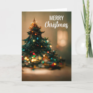 Skuggat julkort med Träd & Ljus Helgkort