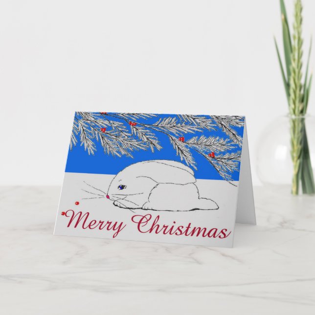 Skuggat julkort "Snö Bunny" Kort (Framsida)