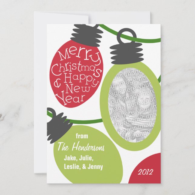 Skuggat jullkort för Ljus-foto Julkort (Framsida)