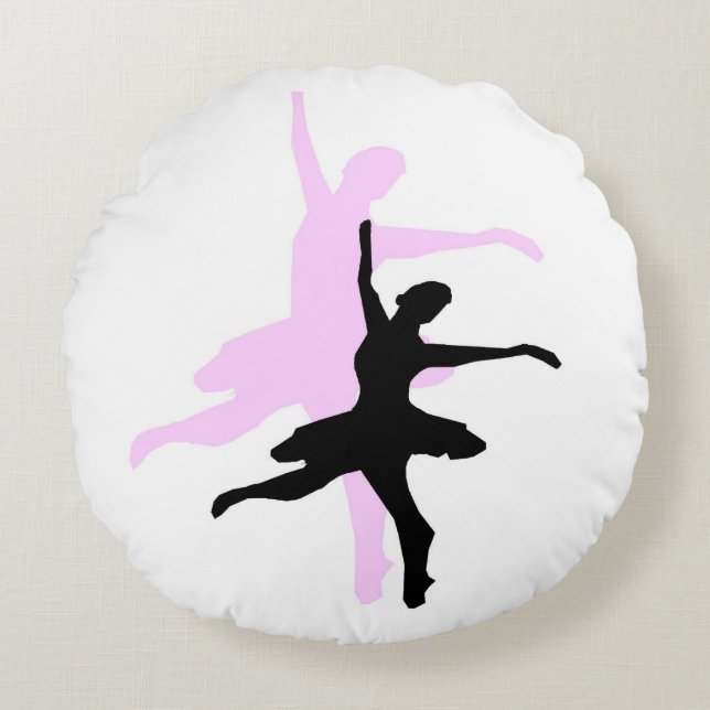 Skuggballerina-design Rund Kudde (Framsidan)
