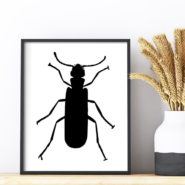 Skuggbild av blåsbagge fototryck (Blister Beetle Silhouette Photo Print)