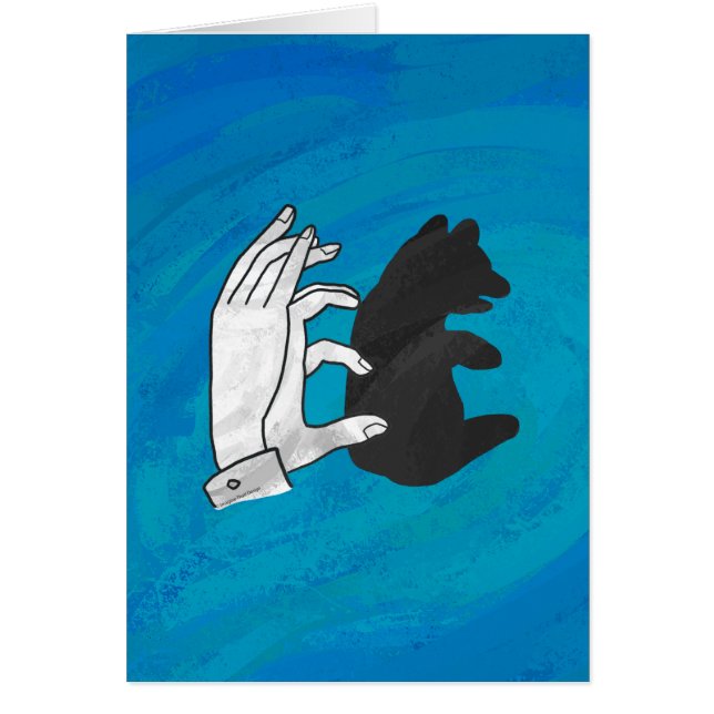 Skuggbjörn Unge på blå Hälsningskort (Framsidan)