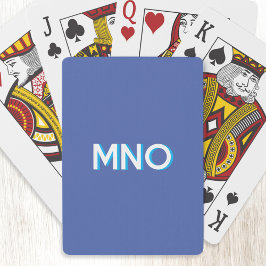 Skuggblått i modern Monogram Initialer Casinokort