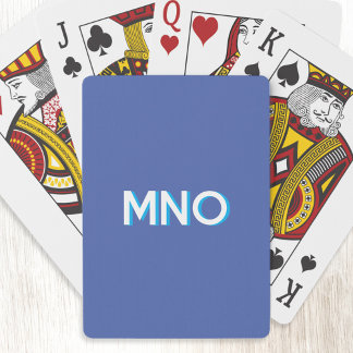 Skuggblått i modern Monogram Initialer Casinokort