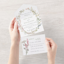 Skuggblommor i en bröllopsinbjudan