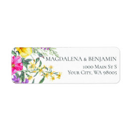 Skuggblommor och Örter Färgämnen Blommigt Bröllop Returadress Etikett