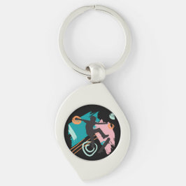 Skuggbord Swirl Silverfärgad Nyckelring