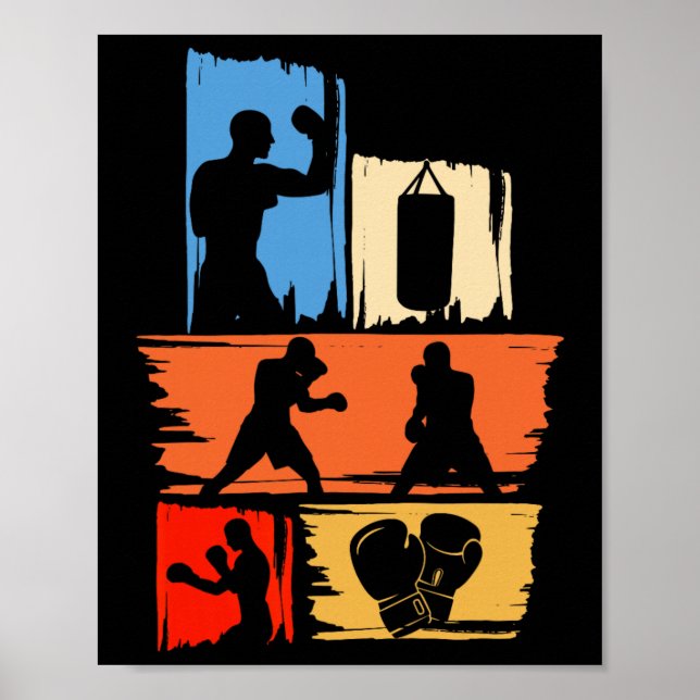 Skuggboxning Slagsmål Kickboxning G Handskor Boxar Poster (Framsidan)