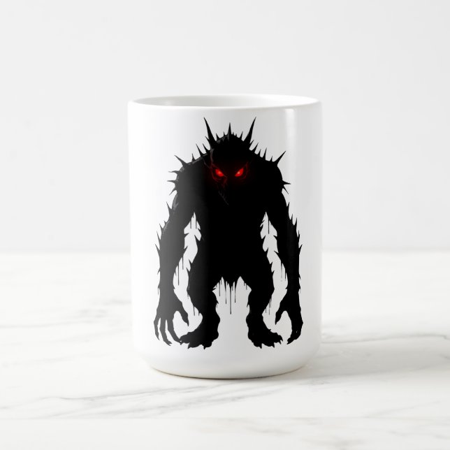 Skuggdemon Monster Röda Ögon Skräck present Kaffemugg (Center)