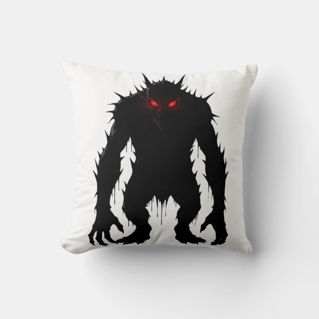 Skuggdemon Monster Röda Ögon Skräck present Kudde (Framsida)
