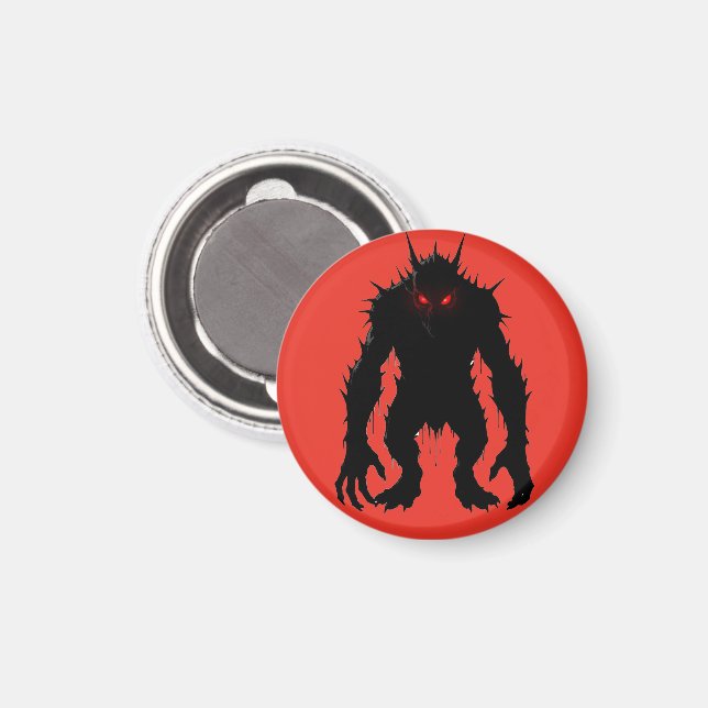 Skuggdemon Monster Röda Ögon Skräck present Magnet (Front/Back)